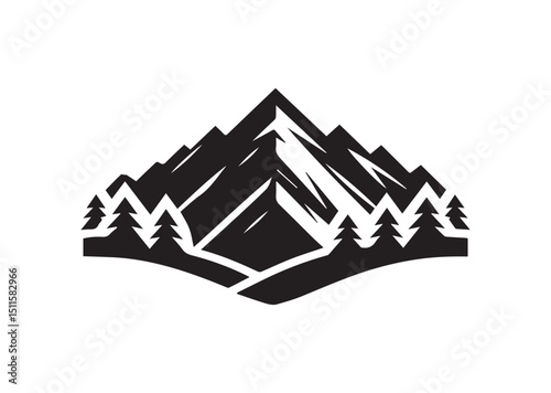Mountain Silhouette Vector, Mountain Icon