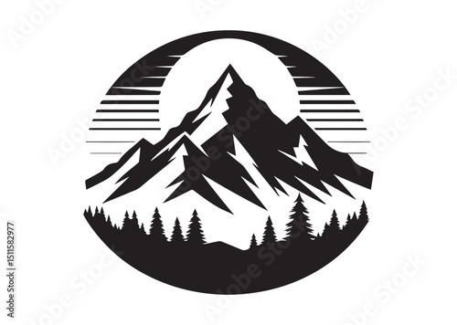 Mountain Silhouette Vector, Mountain Icon