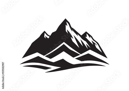 Mountain Silhouette Vector, Mountain Icon