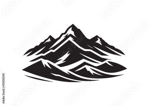 Mountain Silhouette Vector, Mountain Icon