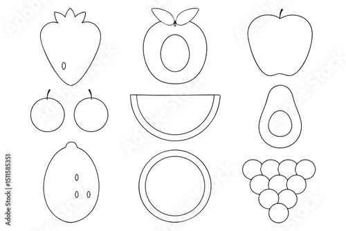 set of fruits and vegetables