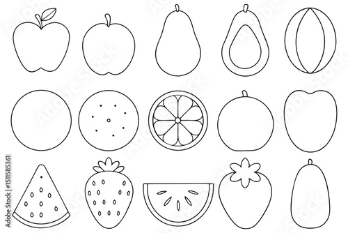 set of fruits and vegetables