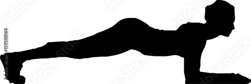 Silhouette of a woman stretching forward