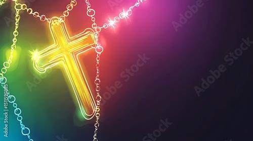Religious cross, vibrant colors