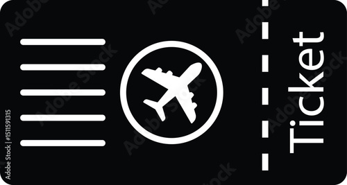 Air ticket icon. Plane ticket.  Boarding pass symbol. Plane flight ticket. Airline pass sign.  a ticket with an airplane on it. Vector illustration
