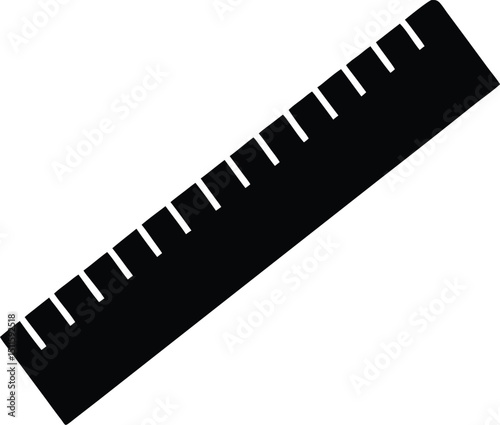 black ruler isolated on white