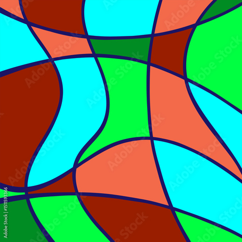 retro groovy backgrounds. colorful poster with  wavy, swirl, and cross line background