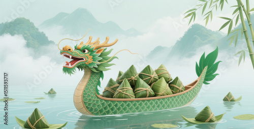 Zongzi on the dragon boat