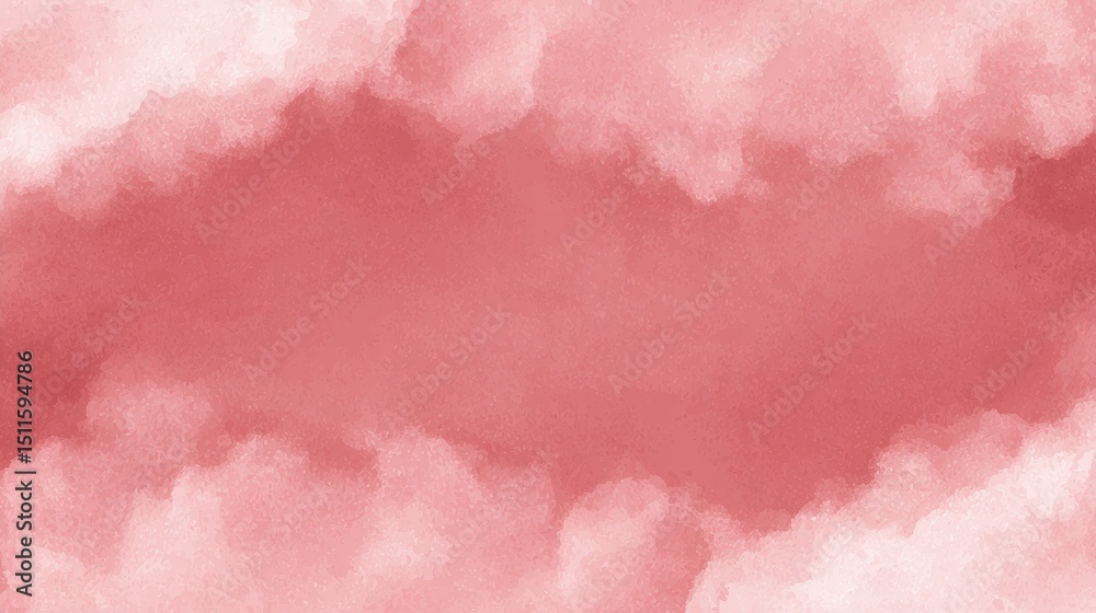 Fototapeta premium Soft pink watercolor texture with cloudy edges and a smooth gradient effect, ideal for backgrounds or artistic designs.