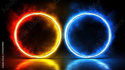 Two glowing rings, vibrant colors