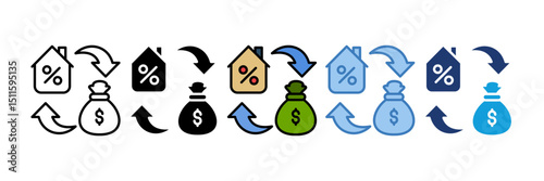 Refinancing Icon Element For Design