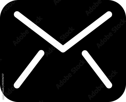 Minimalist Black and White Email Icon Design