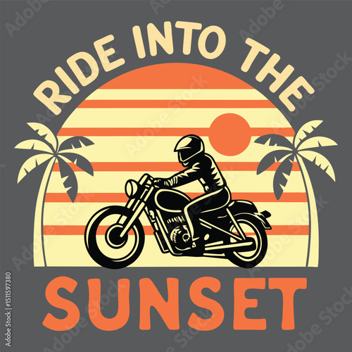 Vector illustration of a vintage motorcycle on the beach, perfect for a summer sport poster design featuring a biker's extreme speed ride