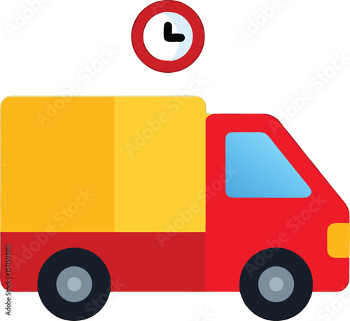 Delivery Truck with Clock Icon