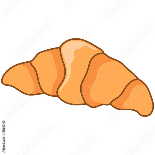 Croissant Bakery Food. Croissant sweet dessert vector illustration.