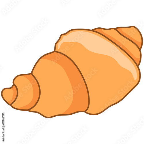Croissant Bakery Food. Croissant sweet dessert vector illustration.