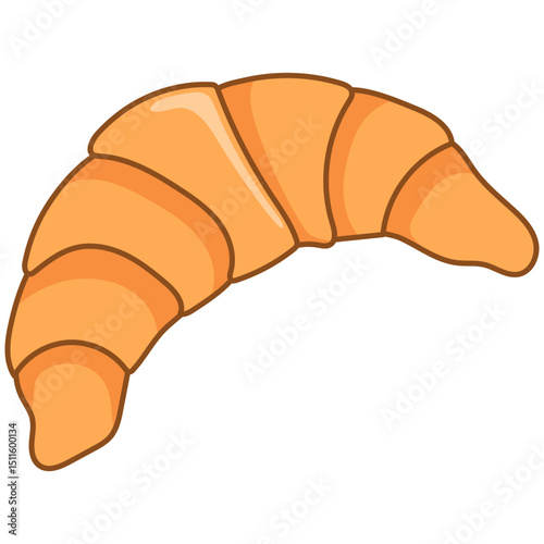 Croissant Bakery Food. Croissant sweet dessert vector illustration.