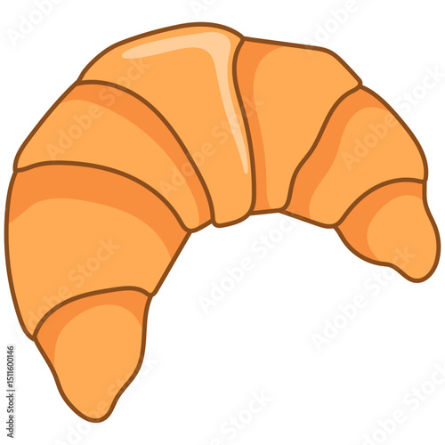 Croissant Bakery Food. Croissant sweet dessert vector illustration.