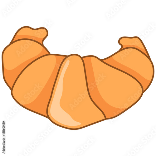 Croissant Bakery Food. Croissant sweet dessert vector illustration.