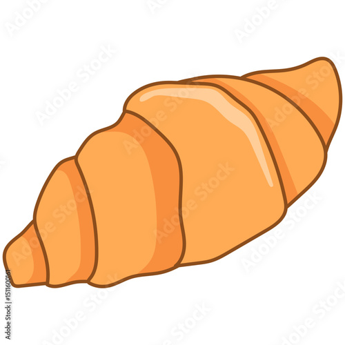 Croissant Bakery Food. Croissant sweet dessert vector illustration.