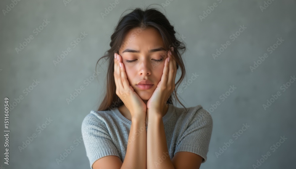 Young woman expressing deep contemplation Young woman expressing deep contemplation