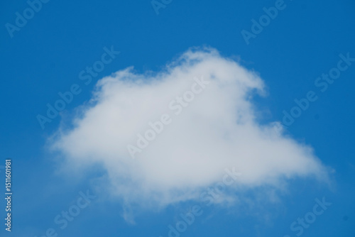 White cloud alone in the blue sky
