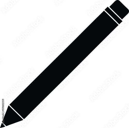 black pencil isolated on white