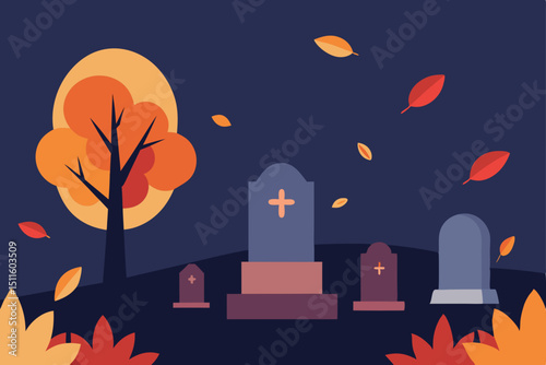 autumn landscape with houses