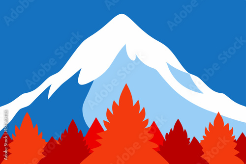 winter landscape with mountains