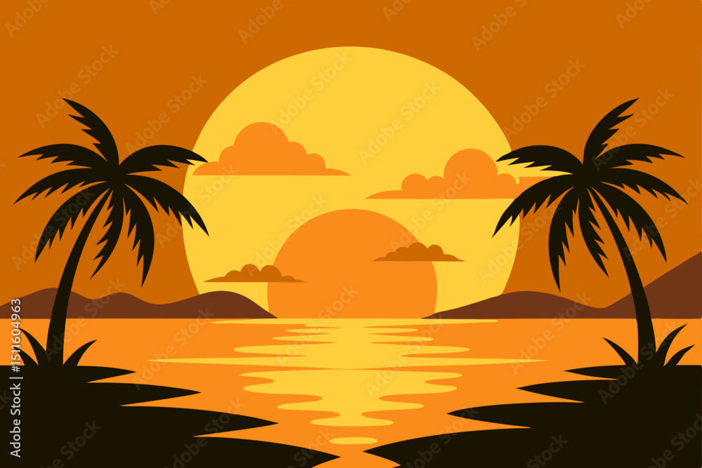 Obraz premium palm trees on the beach