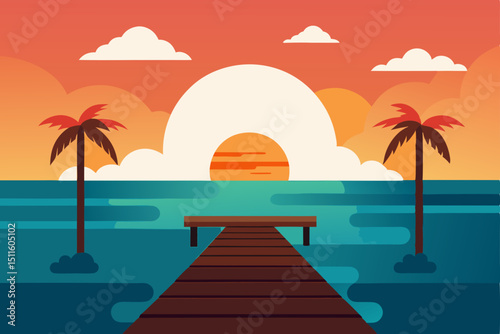 tropical island with palm trees