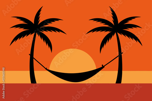 palm tree silhouette on sunset