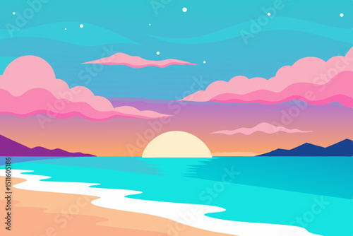 scenic-beach-sunset-with-a-calm-turquoise-sea