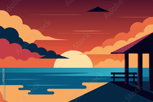 sunset on the beach
