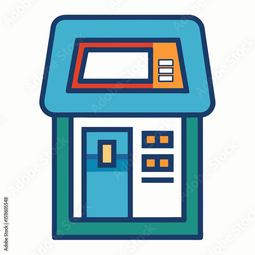 ATM transaction icon on white background
