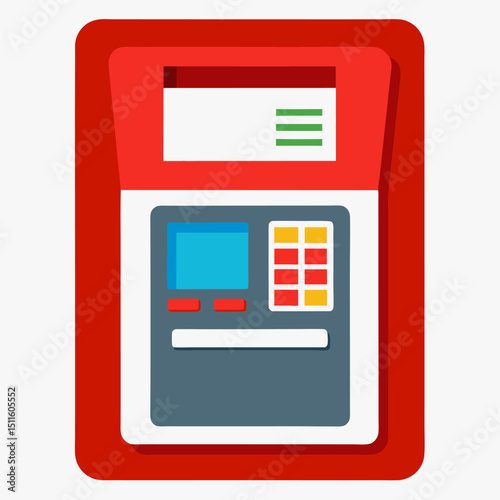 ATM transaction icon on white background