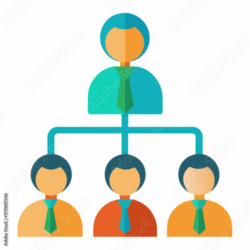 Corporate hierarchy icon on white background