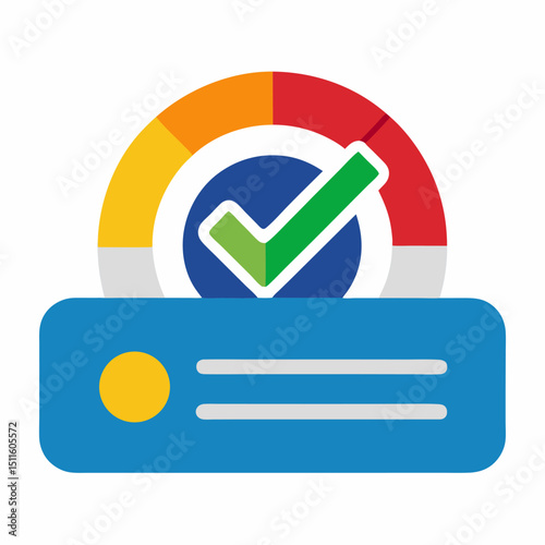 Credit score check icon on white background
