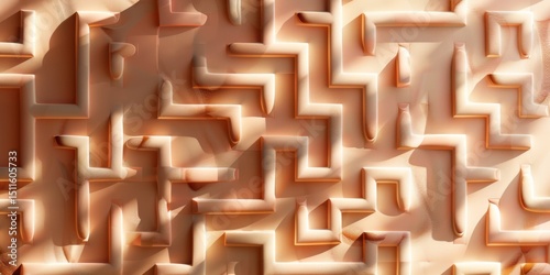 Intricate maze with abstract geometric patterns