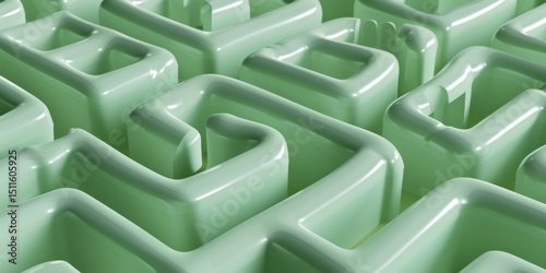 Complex pastel green labyrinth creating intricate path and challenging puzzle