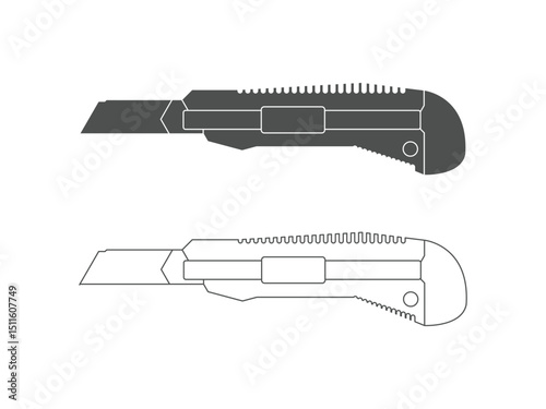Utility knife design symbol, vector, isolated on transparent background