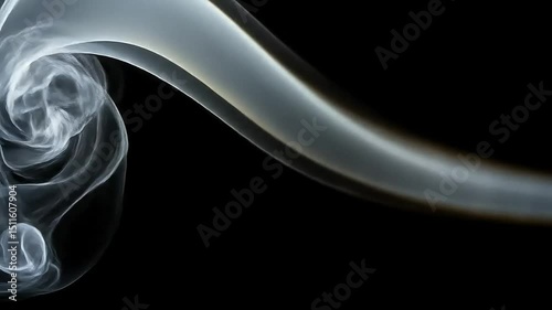 Abstract swirling smoke patterns on black background