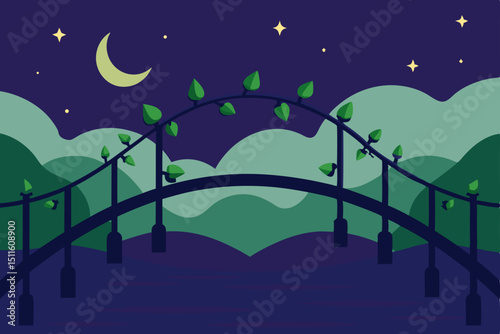 night landscape with moon