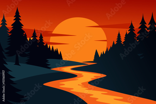 sunset in the mountains