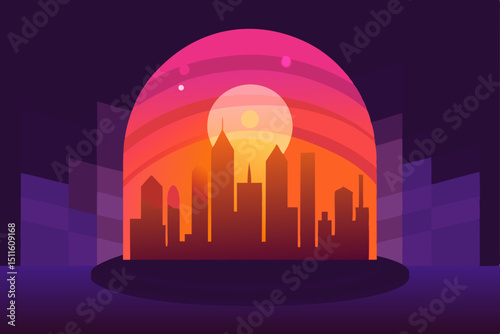 abstract city skyline