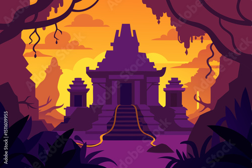buddhist temple in the night