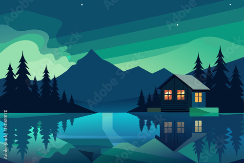 winter landscape with houses