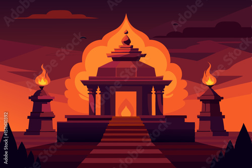 vector illustration of temple