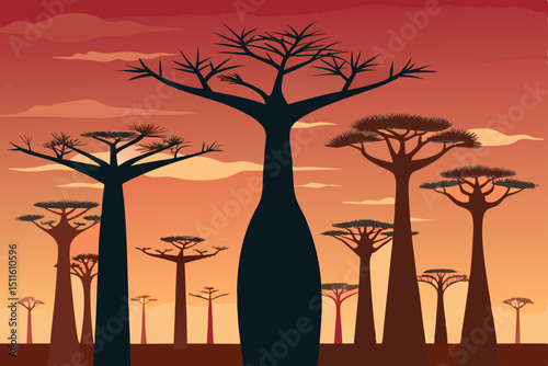 silhouette of a tree in the sunset