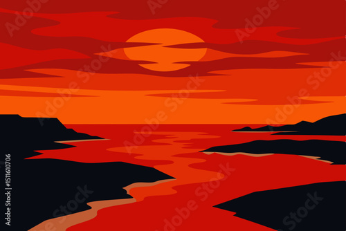 sunset over the ocean